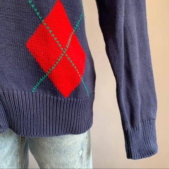 v i n t a g e :: Grandpa Slouchy Oversized Argyle Cardigan Knit Sweater - Picture 8 of 10